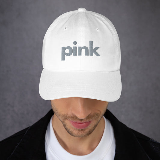 Daltonics Baseball hat. WHITE/pink