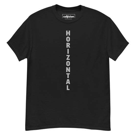 "HORIZONTAL" Men's classic tee black