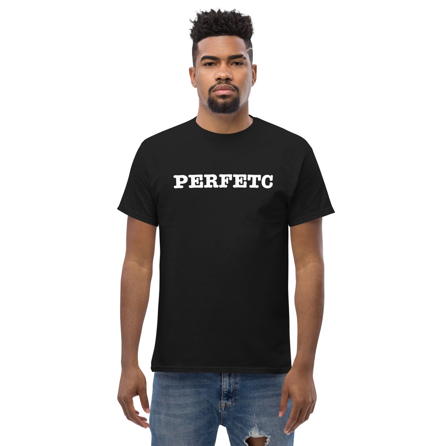 "PERFETC" Men's classic tee Black