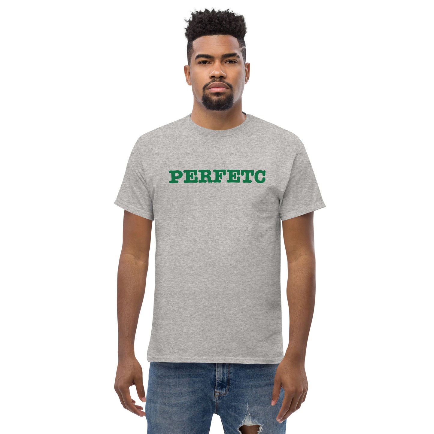 "PERFETC" Men's classic tee Grey