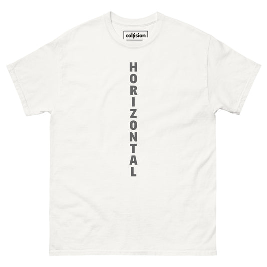 "HORIZONTAL" Men's classic tee white