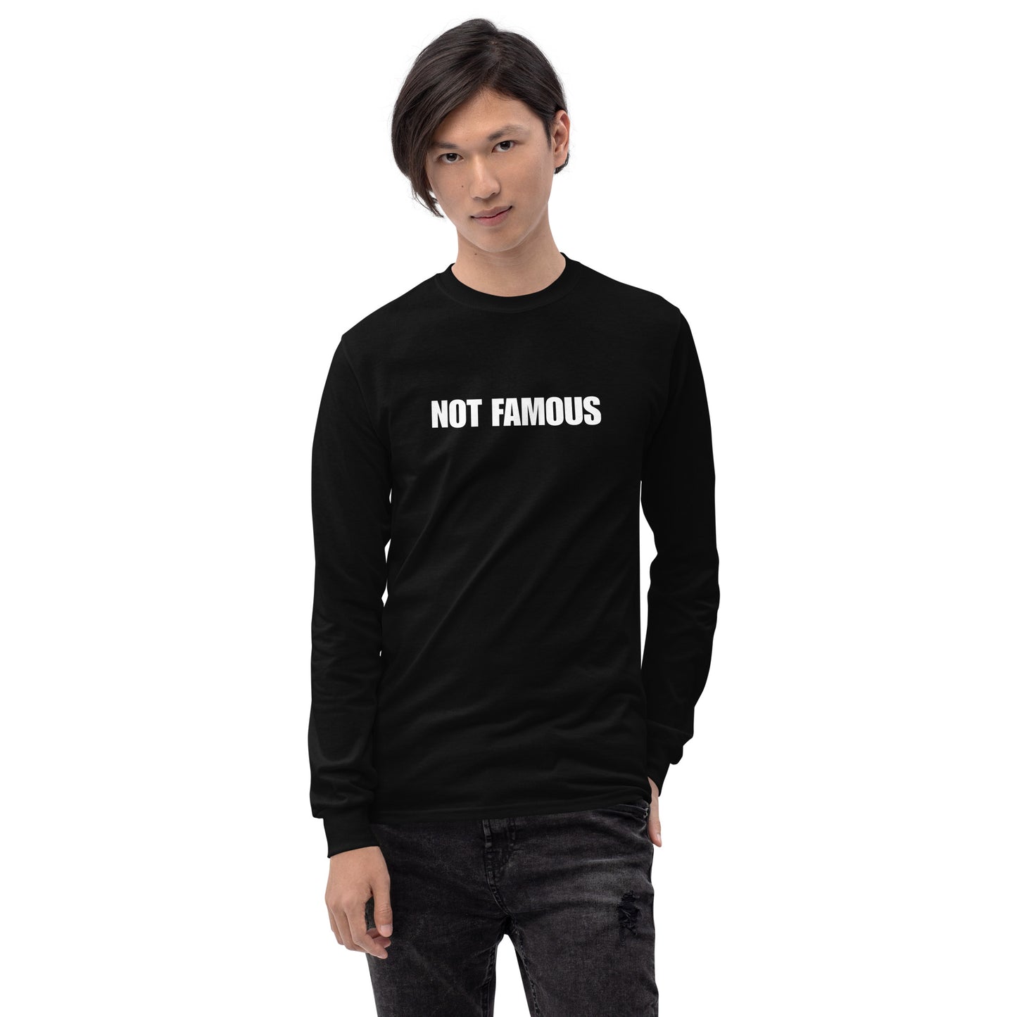 "FAMOUS" Men’s Long Sleeve Shirt Black