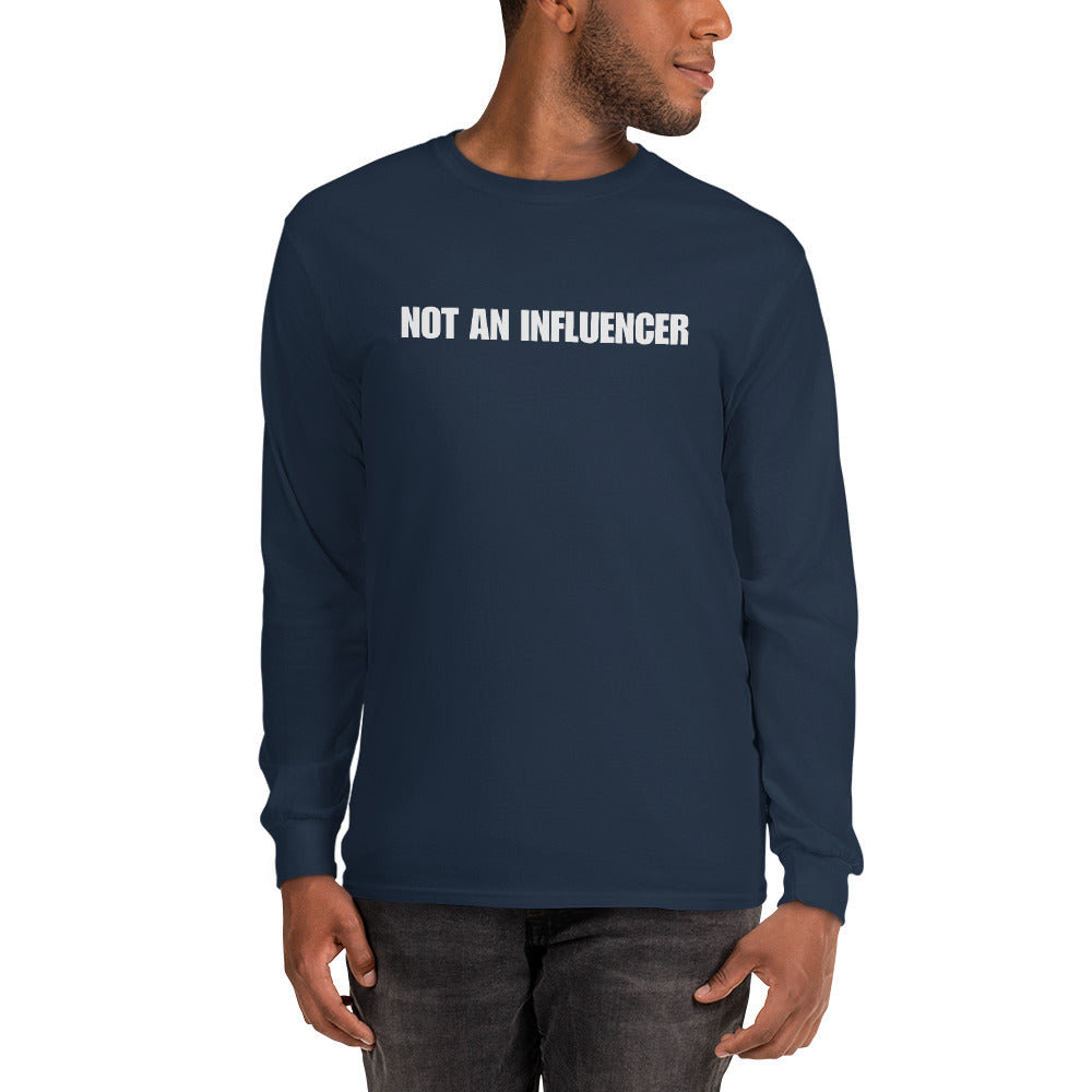 "INFLUENCER" Men’s Long Sleeve Shirt Navy Blue