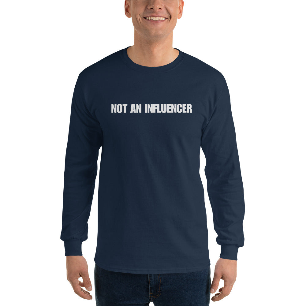 "INFLUENCER" Men’s Long Sleeve Shirt Navy Blue