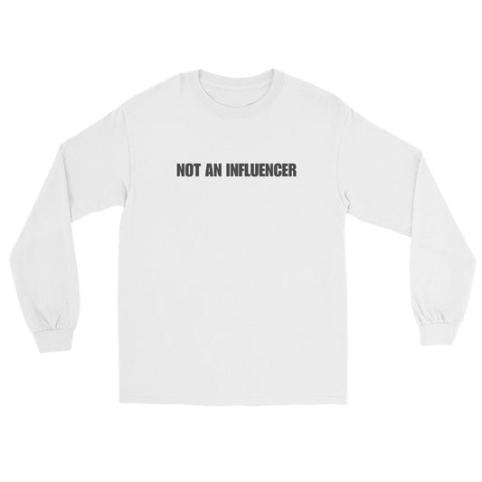 "INFLUENCER" Men’s Long Sleeve Shirt White