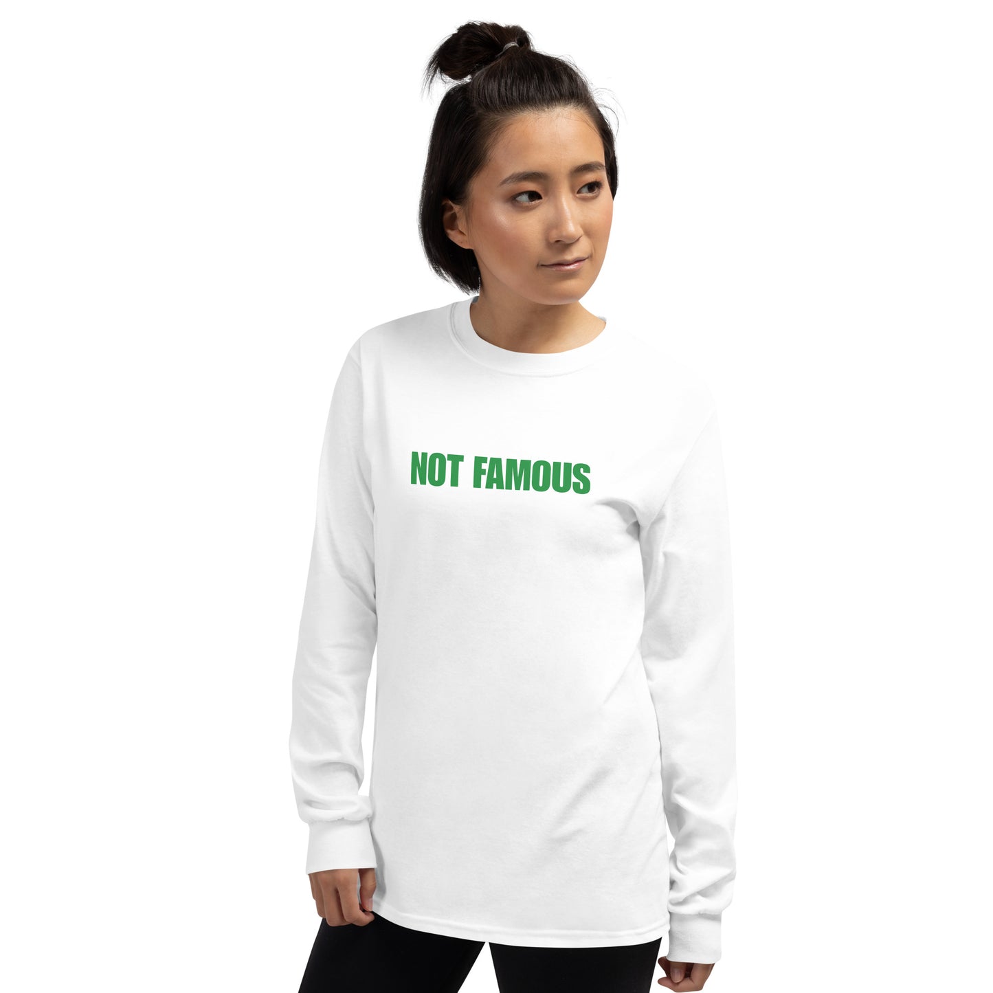 "FAMOUS" Men’s Long Sleeve Shirt White