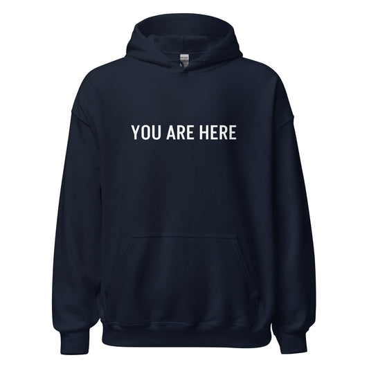 "HERE" Unisex Hoodie NAVY BLUE