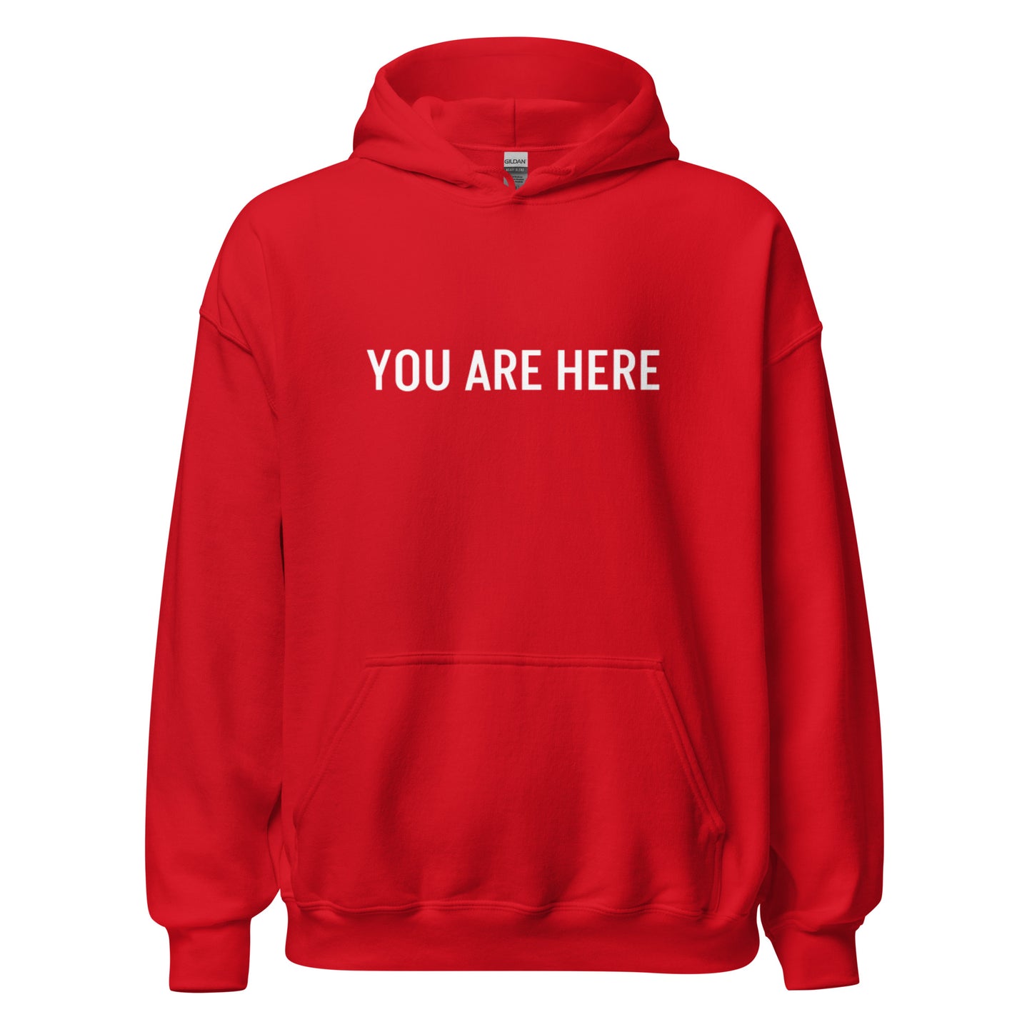 "HERE" Red Unisex Hoodie