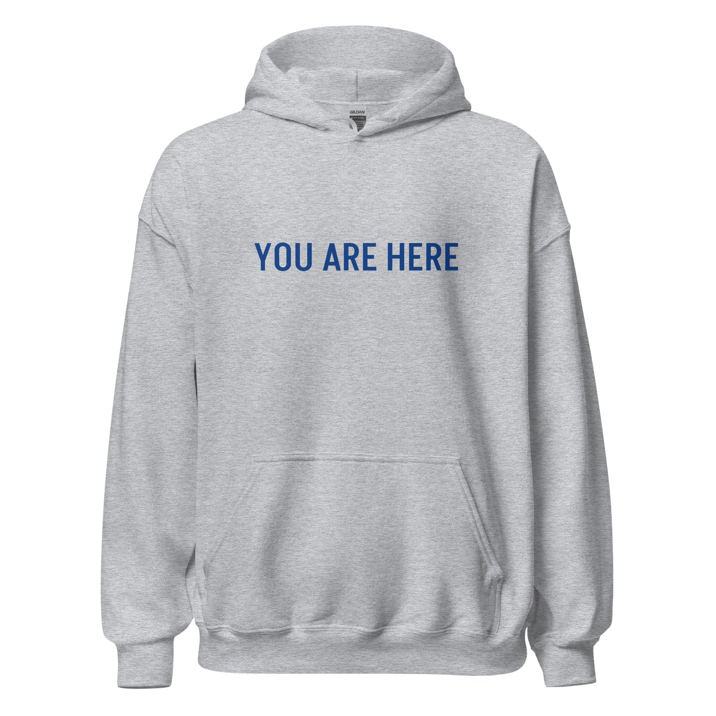 "HERE" Grey Unisex Hoodie