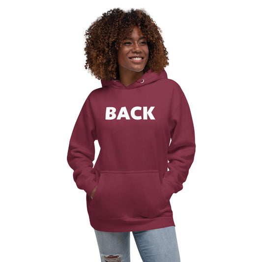 "FRONT_BACK" Unisex Hoodie Maroon