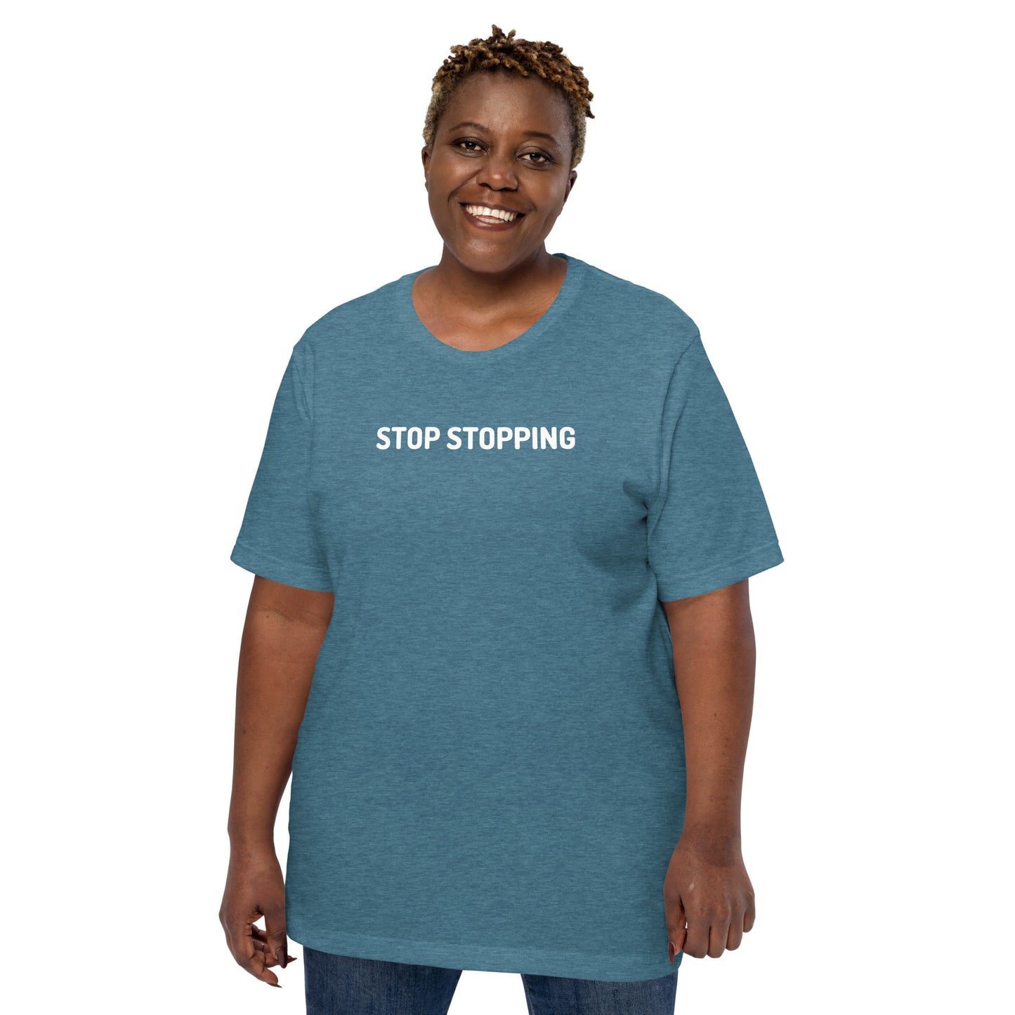 "STOP" Unisex t-shirt blue