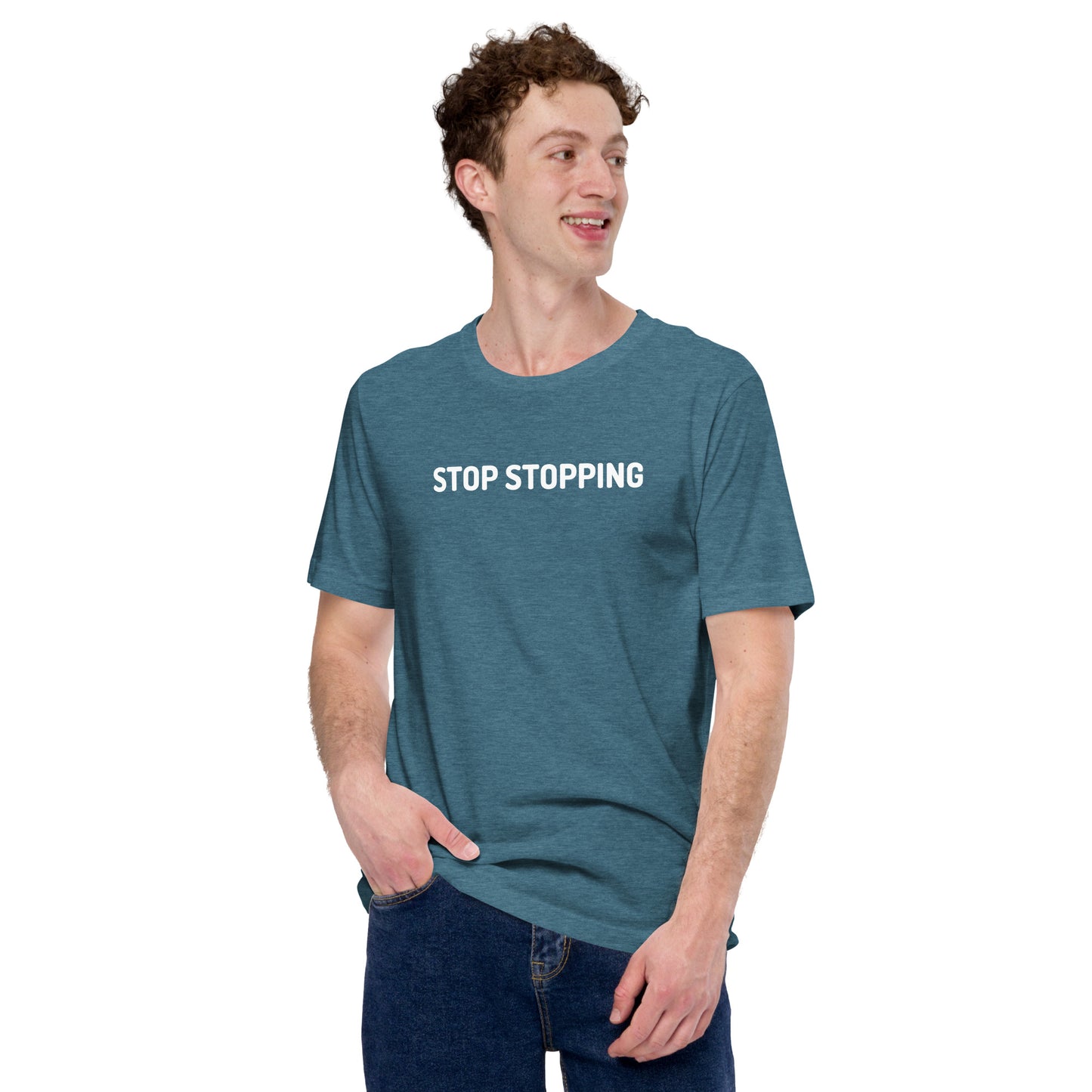 "STOP" Unisex t-shirt blue