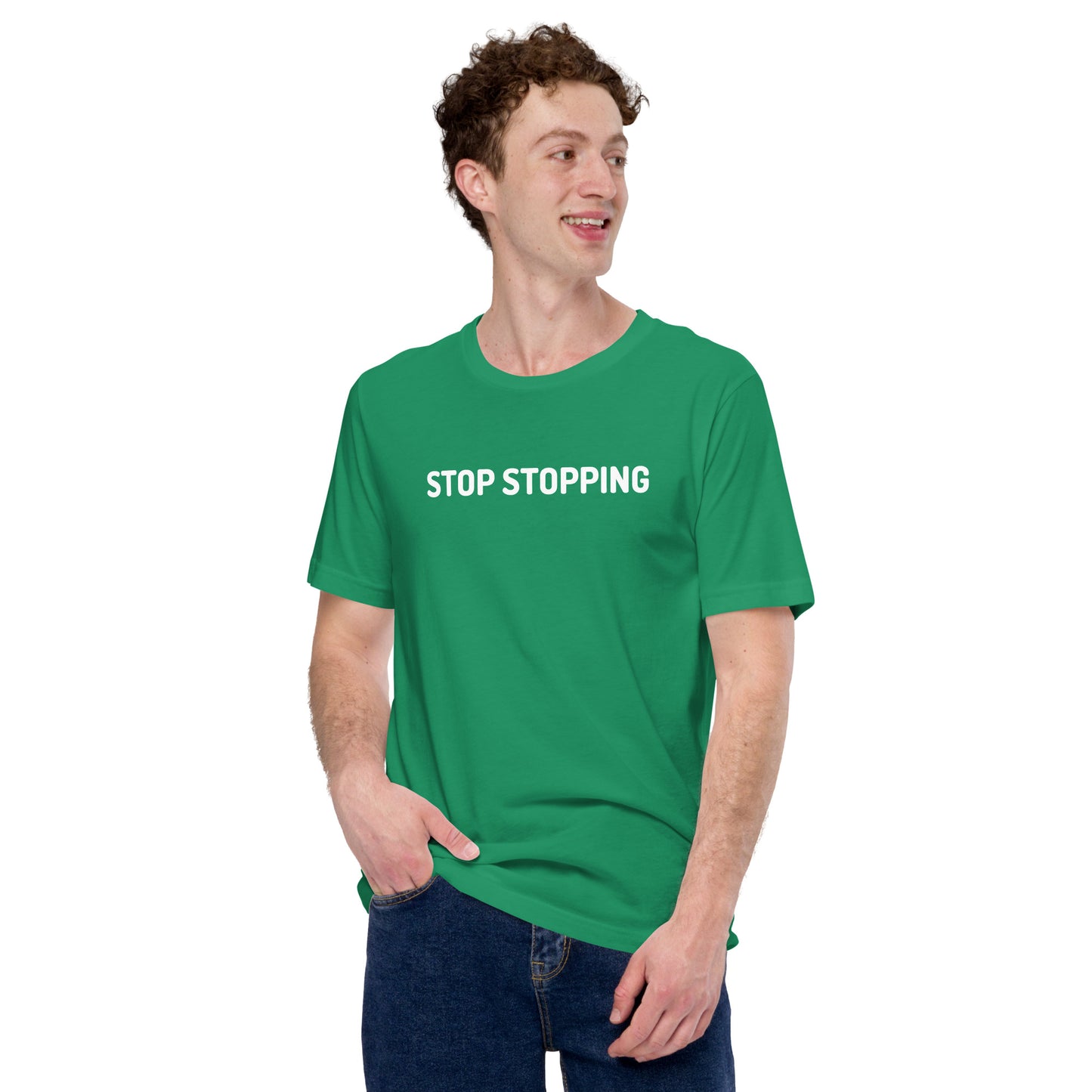 "STOP" Unisex t-shirt green